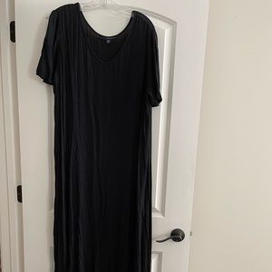 Womens Maxi dress, black, short sleeve